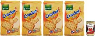 Produktbild von 4x Gullón Cracker Classic,Salziger Kekse,Snacks,Packung mit 300g, jede Packung enthält 3 Päckchen à 100g + Italian Gourmet Polpa di Pomodoro 400g Dose