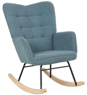 Produktbild von HOMCOM Schaukelstuhl Sessel Relaxsessel bis 120 kg, Polyester, Hellblau