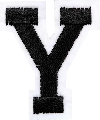 Produktbild von 1 Buchstaben Aufbügler, 15-43x45mm, Applikation, Aufnäher, schwarz, Buchstaben & Zeichen:Y