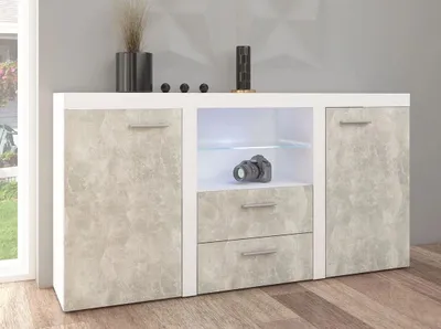 Immagine prodotto di Cassettiera moderna combinata THISE - cemento / bianco