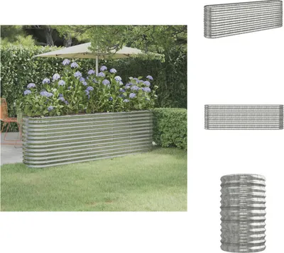 Zdjęcie produktu dla vidaXL Podwyższona grządka Stal malowana proszkowo 224x40x68 cm Srebrny - Donice i doniczki