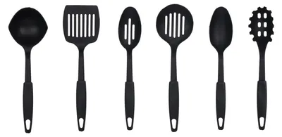 Produktbild von 6-teiliges Kochutensilien-Set, spülmaschinenfest, BPA-frei, hitzebeständig, antihaftbeschichtet, Spatel, Sieb, Löffel, Schlitzschaufel, Küchenhelfer