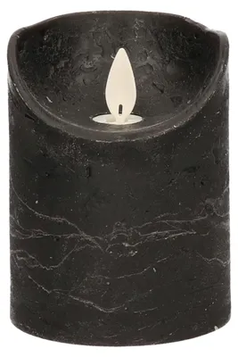 Productafbeelding van Kaars wax rustiek bewegende vlam 7,5x10 cm zwart b.o. Anna's Collection