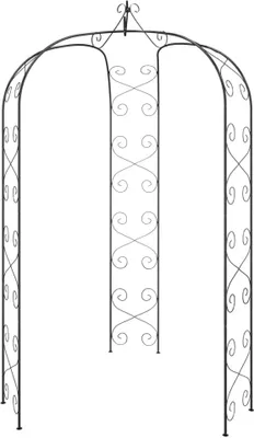 Zdjęcie produktu dla vidaXL Łuk ogrodowy czarny Ø180x255 cm stalowy