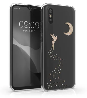 Produktbild von kwmobile Hülle kompatibel mit Xiaomi Redmi 9A / 9AT - Handyhülle Silikon Case - Fee Glitzer Rosegold Transparent