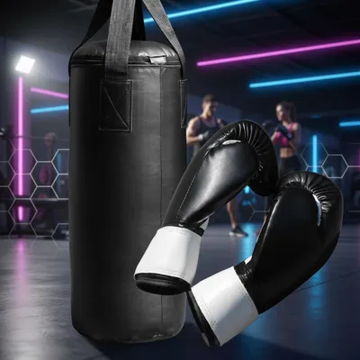 Produktbild von Mucola Boxsack Handschuhe Beigesack Boxen Rocky Training Punch Jab Profi Punching Bag Boxbirne Halterung Boxset - 60CM gefüllt 9KG