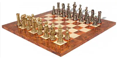 Produktbild von ITALFAMA Chess Set 42x42cm Roman Emperor Bust Brass Nickel