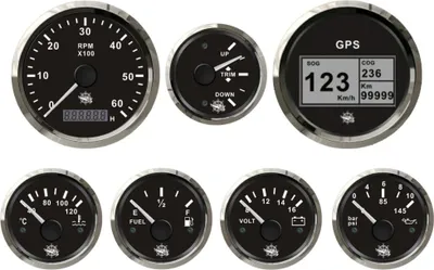Produktbild von Instrumentensatz schwarz/chrome Mercruiser/Volvo digital Tacho