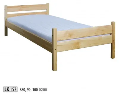 Produktbild von Bett Einzelbett Kieferbett Kiefer Vollholz Holzbett 100x200 Bettgestell Holz
