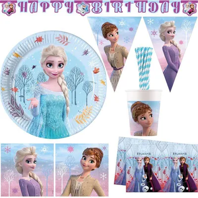 Produktbild von XL Partyset Disney Die Eiskönigin 2 Nordlichter Kindergeburtstag Party Deko Set Geburtstag