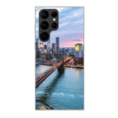 Produktbild von MuchoWow® Handyhülle Schutzhülle Hülle für Samsung Galaxy S22 Ultra New Yorker Skyline an der Brooklyn Bridge Silikon Softcase Handy Hülle - Abbildung