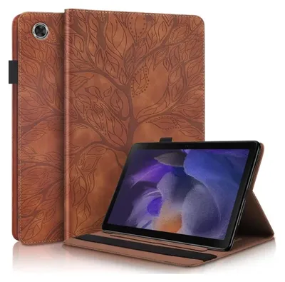 Produktbild von Für Samsung Galaxy Tab A9 Baum Muster Kunstleder Hülle Cover Tasche Case Braun