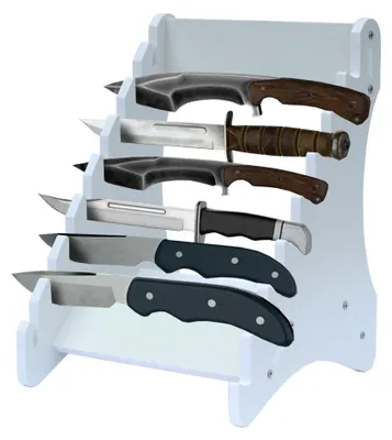 Messerhalter für 8 Messer, Aufbewahrungsständer, weiß, Kunststoff