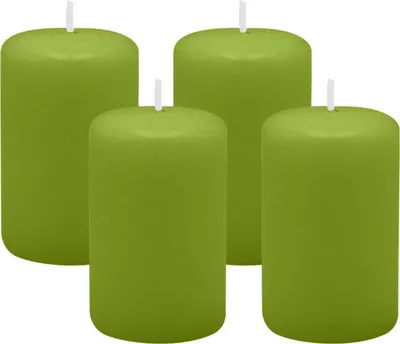 Produktbild von 4er Set Adventskranzkerzen Limonegrün Ø 50 x 80 mm