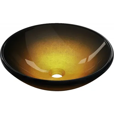 Obrázek produktu pro Mexen Mira skleněné umyvadlo na desku 42 x 42 cm, Tmavě zlatá- 24124251