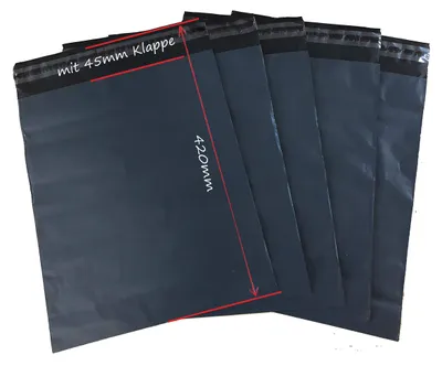 Produktbild von Selbstklebende Folienversandtaschen 100 Stück, 42 x 28 cm