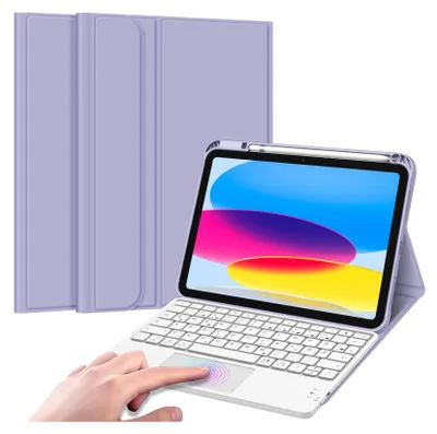 Produktbild von Fintie Tastatur Hülle für iPad 11. Generation 2025 11", iPad 10. Generation 2022 10.9" Schutzhülle mit magnetisch Abnehmbarer Deutscher Tastatur und Touchpad Keyboard mit QWERTZ Layout, Violett