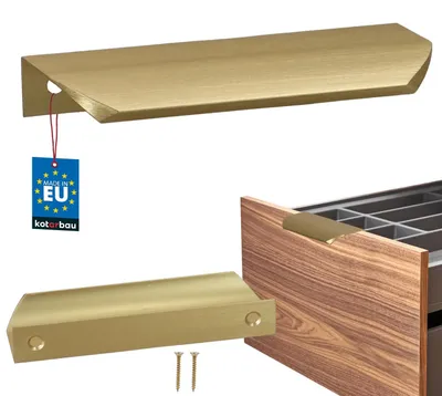 Produktbild von KOTARBAU® Möbelgriff Schrankgriffe 116 mm Gold Matt ZnAl Hinterschraubgriffe Kantengriff Schubladengriffe Küche Modern