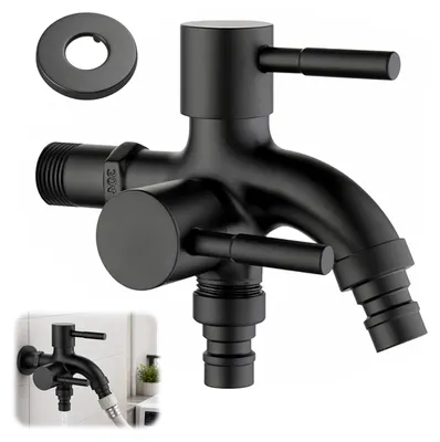 Doppel-Wasserhahn 1/2 Zoll Edelstahl frostbeständig Garten