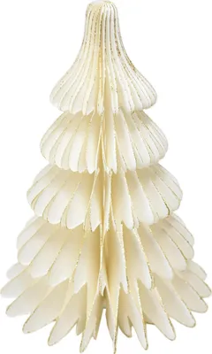 Produktbild von Tannenbaum -Ornary- Papier 27cm weiss-gold