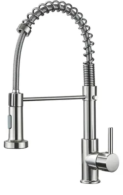 Obrázok produktu pre Kúpeľňová batéria, nerezová oceľ, výsuvná, brúsený povrch, 2 režimy prúdu, 360° otočná, výsuvná