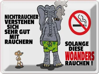 Produktbild von vianmo Blechschild 30x40 cm Nichtraucher verstehen sich mit Spruch Zitat