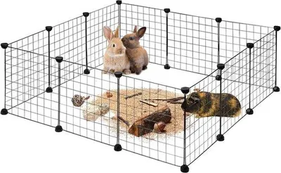 Produktbild von Famanu Auslaufgehege für Kleintiere - erweiterbar - schwarz - ca. 37x110x110 cm