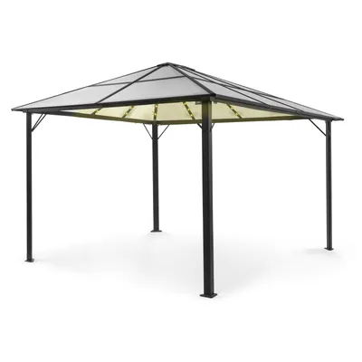 Obrázek produktu pro Blumfeldt Pantheon Solid Sky Ambient Solar, pavilon s střechou, 3 × 4 m, polykarbonát, hliník, osvětlený