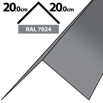 Produktbild von 2m Winkelblech Kantblech Kante Blechwinkel pulverbeschichtetes 0,5mm Zuschnitt 40cm RAL-7024 Grau