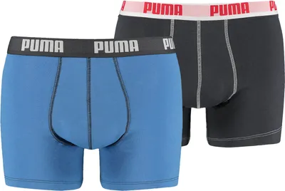 Produktbild von Puma Basic Boxershorts Doppelpack Uni anthrazit & blau, Größe: S
