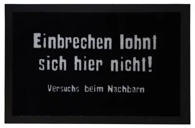 Produktbild von Fußmatte- EINBRECHEN LOHNT NICHT, Spruch Matte, Türmatte, Sauberlaufmatte