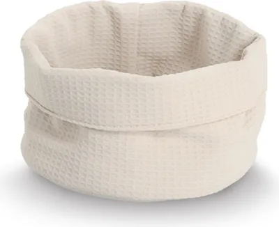Produktbild von ZELLER 14530 Aufbewahrungskorb Ø 20 cm in CREME Waffelpiqué, Polyester / Korb