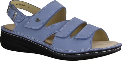 Zdjęcie produktu dla Finn Comfort Praia buty damskie, super miękkie klapki, kobiety, skóra, niebieski - Marka Finn Comfort, kolor niebieski, skóra (nubuk)