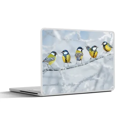 Produktbild von MuchoWow® Laptop Aufkleber Sticker Cover Vogel - Kohlmeise - Winter - Schnee - Zweige 30x21 cm - Sticker für Laptop - Selbstklebend