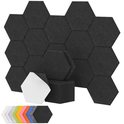 Zdjęcie produktu dla 18 sztuk paneli akustycznych heksagonalnych 30 x 26 cm