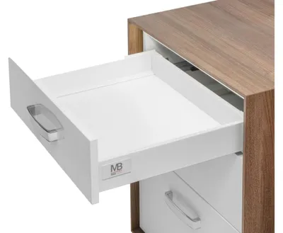 Produktbild von GTV Modern Box quadratisch 600mm niedrig 40kg weiß – leises Schließen – der Mechanismus erlaubt es nicht, die Schublade laut zu | Högert Technik