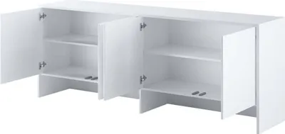 Productafbeelding van Furniture24 Inbouwbedconcept Lenart BC10, kast voor bedden met opklapmechanisme, 4 deuren, wit mat/wit hoogglans