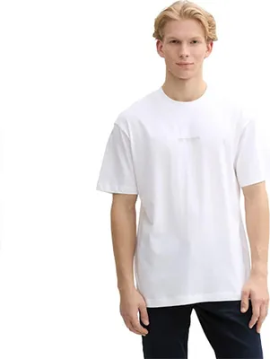 Produktbild von Tom Tailor 1045021 Relaxed Printed Kurzarm-t-shirt Weiß M Mann Weiß M