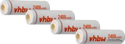 Produktbild von vhbw Akkus AA Mignon, 4 Stück für diverse Geräte - Akkuzellen, 650 mAh, 3,7 V, Li-Ion