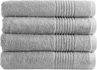 Produktbild von PHLOX PHLOX Handtücher Set 70x140 cm - 4 Stück - 600 g/m2 weiche Baumwolle - Supreme Collection - Creme Hellgrau