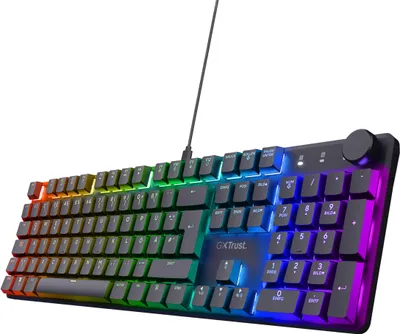 Produktbild von Trust Gaming GXT 866 Torix Mechanische Tastatur Deutsches QWERTZ Layout, Huano-Switches, Flache Tasten, RGB Beleuchtung, Anti-Ghosting N-Key Rollover USB Programmierbare Gaming Tastatur PC Laptop