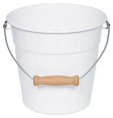 Immagine prodotto di Riess Classic White Mini secchio con manico in legno Ø16cm smaltato