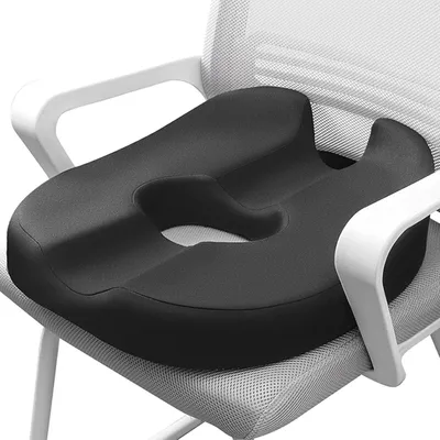 Produktbild von Orthopädisches Steißbeinkissen Memory-Schaum 44,5 x 47 cm Schwarz