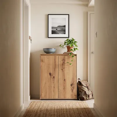 Produktbild von Wohnzimmer Kommode 75 cm breit in Eiche mit 2 Türen - ZOLLINO-129