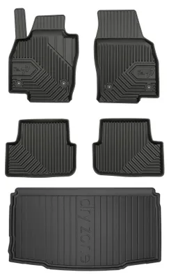 Productafbeelding van Rubberen automatten + kofferbakmat voor SEAT Ibiza V vanaf 2017 (hatchback) – 5-delig, zwart, op maat – Wielganizator