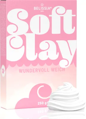 Produktbild von Belissia Kids Soft Clay Spiel Ton | Weiß 250g | Modelliermasse, lufttrocknend