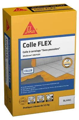 Produktbild von SIKA SikaCeram 200 Flex Fliesenkleber - Weiß - 2.5 kg