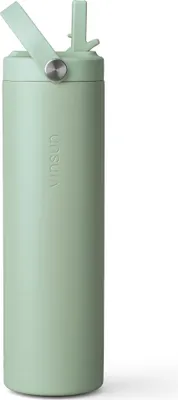 Produktbild von Trinkflasche Edelstahl 750ml Strohhalm Sport Flasche Thermo auslaufsicher Vinsun