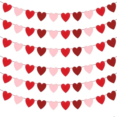 Produktbild von Solidchoice – 6 Filzherzen-Girlande zur Dekoration für Valentinstag