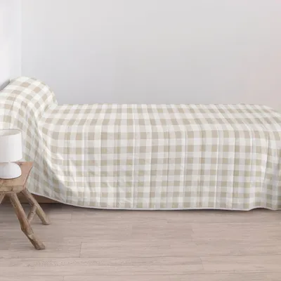 Image de Couette HappyFriday Basic Vichy Beige 180 x 260 cm